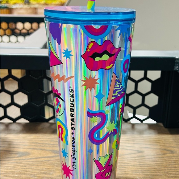 Starbucks Tim Singleton Pride Cup Iridescent Glitter Tumbler Foil 24oz New 2023 - Picture 6 of 10